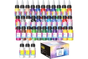 Oasser Airbrush Paint Set 33 Colors with 3 Thinners, Water-Based, Ready for Canvas, Wood, Fabric, Model Painting