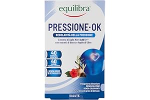 Equilibra Integratori Alimentari, Pressione Ok, a Base di Aglio Nero ABG10+, Fiori di Ibisco e Foglie di Ulivo, Senza Odore e Retrogusto, Pressione Arteriosa Regolare, 40 Capsule Vegetali