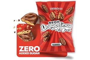 NEOH Drageelinos ciasteczka czekoladowe firmy RAF Camora, 1 g cukru i 86 kcal na 80 g, przyjazne dla keto, niskowęglowodanowe, wysoka zawartość błonnika, bez dodatku cukru i oleju palmowego