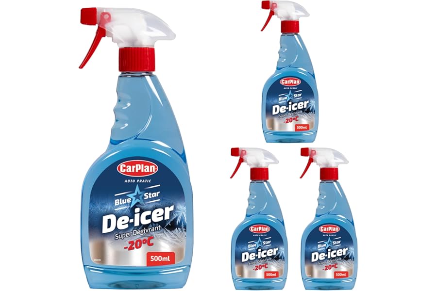 CarPlan TDI501 Blue Star Winter De Icer Trigger Spray 500ml x 4