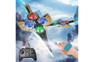 GHPFLOXQY Flying Sword RC Plane, Hand Gesture & Gravity Control, 360° Stunt Flips, 2.4Ghz Remote Control Airplane with Light, for Boys Girls 8-14