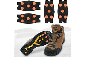 QIZHIQIAMY Crampons Antidérapants, Semelles Crampons Anti Verglas, Crampon pour Chaussures d'hiver, Crampon à Neige Antidérapant pour Hommes, Femmes pour Hiver Randonnée Pêche Marche
