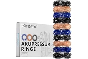 ‎KINTEX Kintex Akupressurringe, 10 Stück - 3 Farben, Finger-Massage, Massageringe, Akupressur, Stressabbau, Entspannung