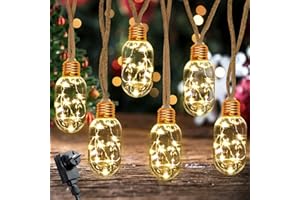 Auezona Guirnalda Luces Exterior con 16 Bombillas, 8 M 8 Modos Luces LED Exterior Jardin con Enchufe, Cadena de Luces Exterior/Interior Impermeable IP44 para Jardín, Terraza, Patio, Navidad