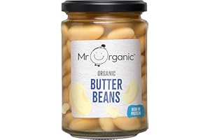 Mr Organic Butter Beans, High Protein and Fibre, for Healthy Home Cooking, No Additives, Sustainably Sourced, Suitable for Vegans - 1 x 350g Glass Jar
