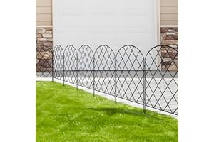 Thealyn Clôture de Jardin Décorative en Métal, 60 cm (H) × 33 cm (L), Bordure de Barrière pour Animaux (60 cm H × 33 cm L (25 Panneaux, Longueur Totale 8,2 m)