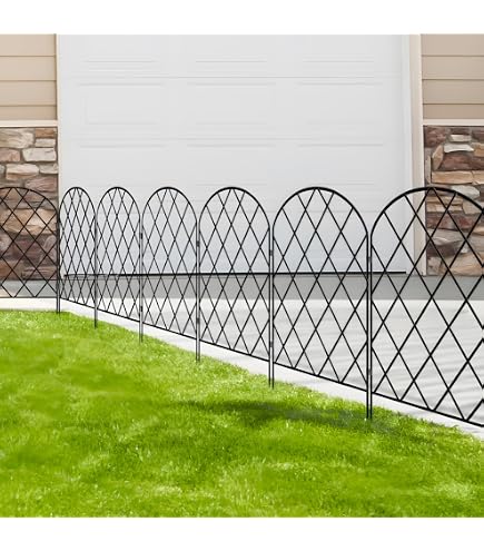 Lot De 20 éléments De Clôture Métallique Décorative - Hauteur 43 Cm, Arche Ronde - Pour Jardin, étang, Protection Animaux