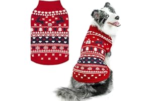PUPTECK Christmas Dog Jumpers - Soft Warm Outfit Dog Sweaters Cold Weather Knitted Clothes for Small Medium Large Dogs Winter Wearing Costume