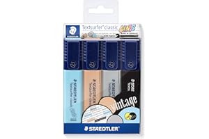 Staedtler 364 CWP4. Rotuladores fluorescentes Textsurfer. Estuche con 4 marcadores de colores variados.