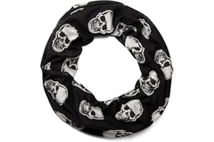styleBREAKER Loop Schlauchschal mit aufgesetztem Totenkopf Muster, Skull Applikation, Unisex 01018081