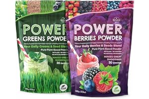 NGU NEXT GEN U Superfood Greens Powder & Berries Powder Dietary Supplements - for Immune Support - 150 g Pouches - Super Smoothie Mix for Juice & Shakes - Powdered Acai & Flaxseed Blends for Health - by NextGenU