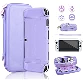 RHOTALL Sakura Kabartma Sevimli Taşıma &Ccedil;antası Seti, Nintendo Switch OLED i&ccedil;in Sert Kılıflı Anahtar i&ccedil;in Aksesuar Paketi, Ekr