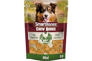 SmartBones Chicken Mini au Poulet – 8 Os à Mâcher Sans Peau d'Origine Animale pour Chien Adulte de Petite Taille - Très Faible teneur en Matières Grasses - Enrichi en Vitamines et en Minéraux