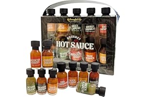 Topline Hot Sauce Gift Set - 10 Gourmet Flavour Hot Collection Sampler Set - Spicy Sauce Variety Pack, Stocking Fillers - Christmas Food Gifts for BBQ Lovers, Foodies, Friends and Family