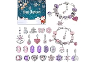 Votoko Calendrier de l'Avent 2025 - Bijoux pour filles - 24 - Remplissage - Calendrier de l'Avent - Bijoux - Bricolage - Kit de bracelet - Calendrier de Noël - Cadeau pour filles de 6, 7, 8, 9, 10, 11