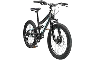 BIKESTAR MTB Mountain Bike Sospensione Completa per Bambini 6 Anni | Bicicletta 20 Pollici 7 velocità Shimano, Freni a Disco