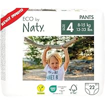 Couches Écologiques ECO By Naty Taille 4 - 88 Couches à Base De Plantes, Peau Sensible | Sans Plastique, Hypoallergéniques