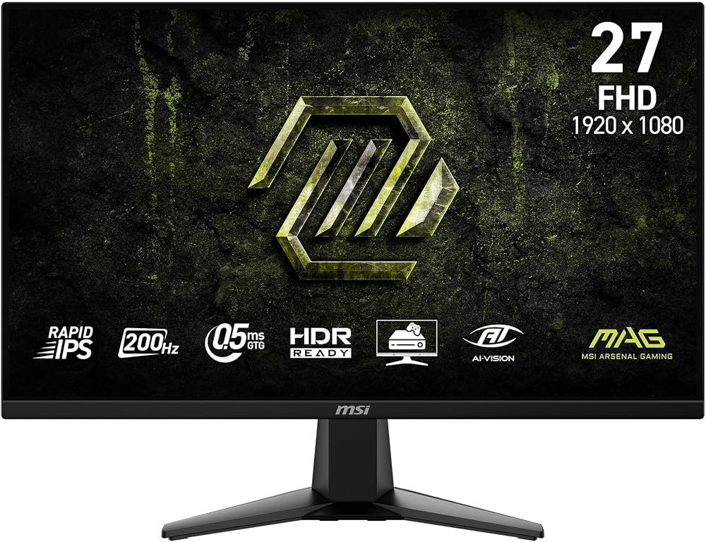 MSI MAG 275F E20 27″ 200Hz 0.5ms AdaptiveSync HDR Ready FHD Rapid IPS Gaming Monitör