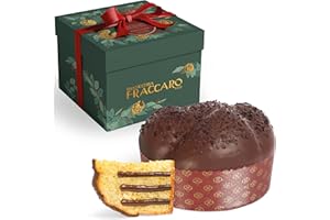 ‎PASTICCERIA FRACCARO 1932 Handwerklicher Panettone mit Gianduia-Creme 750 gr, Pasticceria Fraccaro 1932, gefüllt mit Gianduia-Creme, ohne kandierte Früchte und Rosinen, dunkler Schokoladenüberzug, Teig mit Mutterhefe
