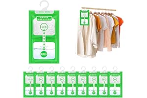 EAEVKPI Sacchetti umidità armadio,Set di 10 Sacchetti Assorbiumidità Armadio,Buste Deumidificatore da Appendere,Set Anti-Muffa Sacchetti Deumidificanti,Sacchetti deumidificatori per armadio