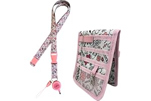 Nurse Life Pack Max 3 | organizador bolsillo + lanyard + extensible | - I love it - | Regalo Enfermera Profesional, Primeros Auxilios, Vendaje (Flores rosa)