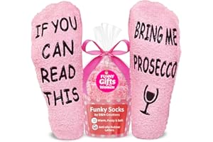 D&N CREATIONS Prosecco Gifts For Mum Women Funny - “If You Can Read This Bring Me Prosecco“ Socks - Fun Birthday Present For Her Wife Sister - Novelty Quirky Xmas Gift Cupcake Packaging