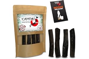 kampai | Véritable Binchotan Japonais Bio | 20Gr x4 | 80Gr en FORMAT SPECIAL GOURDE | Filtre jusqu'à 1L / Baton 20Gr x4 | Eau au Charbon Actif Bois Vegetal - Purifier Eau du Robinet Filtres Bichotan