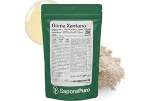 Saporepuro Goma Xantana en polvo 250 gr - espesante natural - ideal para helados, salsas, sorbetes, gel, masa para pizza, mixología, cocina molecular