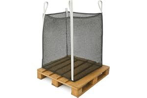 BIGLE Holzbag Holz Big Bag * speziell für Brennholz * Holzbag, Brennholzsack * 80x120x100cm * voll Netzgittergewebe * Holz trocknen + transportieren