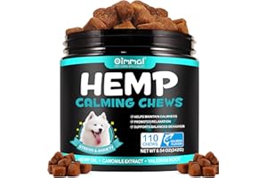 FVVSIEDK Calming Chews for Dogs,Quiet Moments Dog Calming Treats,Help Promote Relaxation,Dogs Anxiety Stress Relief-Barking,Separation,Thunder,Travel Issues (Salmon, 110counts)