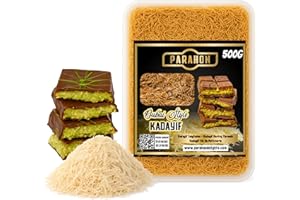 NEST & NIBBLE Shredded Filo Pastry Kadayif | Dried & Chopped Knafeh Dough | For Kunafa, Pistachio Cream Baklava, Dubai Chocolate Bar, Kanafeh, Turkish Kadayif | Phyllo Pastry for Middle Eastern Desserts (500g)
