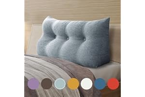 VERCART Keilkissen Bett Großes Rückenkissen Bett Kopfteil Bequemes Lesekissen für Bett und Sofa 2 in 1 Rückenlehne und Kopfkissen Couchkissen Langes XXL Lendenkissen Leinen 100cm Grau