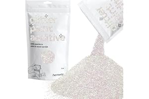 ‎HEMWAY Hemway Glitter Paint Additive 100g / 3.5oz Crystals for Acrylic Emulsion Paint - Interior Wall, Furniture, Ceiling, Wood, Varnish, Matte - Fine (1/64" 0.015" 0.4mm) - Mother Of Pearl Iridescent