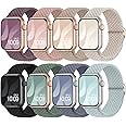 Superuper 8 Pack Braided Solo Loop Compatible for Apple Watch Straps 40mm 41mm 46mm 45mm 40mm 44mm 42mm 38mm 49mm for Women Men, Stretchy Elastic Sport Band for iWatch SE 10 9 8 7 6 5 4 3 2 1 Ultra