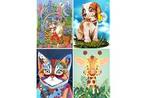 23GUANYI Diamond Painting, Pintura Diamante, 4 Paquetes 5D Diamond Painting con Accesorios Pintura de diamantes de Bricolaje Para Decoración Sala（30 * 40 cm）