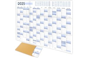 ERIK ANDERSON XXL Wandkalender 2025 groß (90x60cm) - Jahresplaner 2025 quer als Kalender für die Wand - Jahreskalender für 14 Monate mit Ferienübersicht - Kalender gefalzt für das Büro