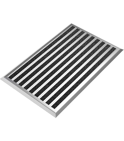 bomoe Floor Mat Aluminium Door Mat 50x80cm AluGant – Stainless Steel Foot Mat Door Mat Outside Weatherproof & Inside Door Mats with Rubber – Entrance