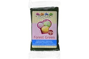 ‎FUNCAKES FunCakes Fondant Forest Green: Einfach zu Verwenden, Glatt, Elastisch, Weich und Schmeidig, Perfekt zum Dekorieren von Torten, Halal, Koscher und Glutenfrei. 250 g, Grün