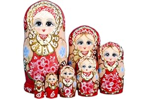 EMMEXX YAKELUS Marca Profesional Muñecas Rusas Matrioska Madera Matrioska de Hecha a Mano y por el Tilo, es un Juguete y un Regalo 001 (0722 (7 Piezas))