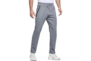 HCSS Mens Joggers Tracksuit Bottoms Men for Running Sports Lounge with Zip Pockets Elasticated Waist