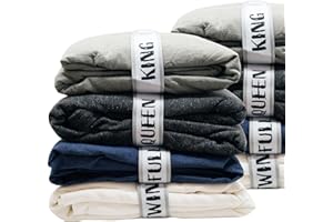 ECOHomes Bed Sheet Organizer and Storage Label Bands | Sheets Set Organizers for Linen Closet - Elastic Bedding Sheet Keepers Straps for Foldable Bedsheet, Pillow Case, Duvet (Mix 8PCs Pack | White)