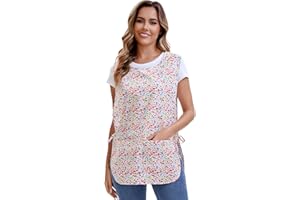 Nanxson Femmes Tablier de Cuisine Coton Motif Gilet Imprimé avec Lacets Tablier avec 2 poches pour la cuisine, la pâtisserie