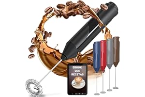 Yearol Fouet Mousseur à Lait Électrique à Piles (non incluse) pour Café, Café au Lait, Cappuccino, Chocolat Chaud, Mini Fouet en Acier Inoxydable - Moteur Extra Fort (1 unité)