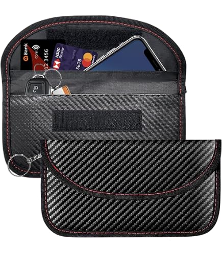Étui Faraday 1/2 Pièce Clés Voiture Cuir Avec Blocage RFID - Protection Anti-Vol