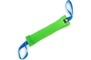 Bull Fit Mordedor para Perros 30 cm con Dos Asas – Mordedor Perro Resistente para Entrenamiento, Juegos de Tira y Afloja – Hecho a Mano con Algodón y Nailon, Verde