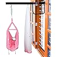 SafeChamp Roxy Baby Swing Cradle with Mosquito Net, Pillow, Spring and Metal Window Cradle Hanger (Pink)