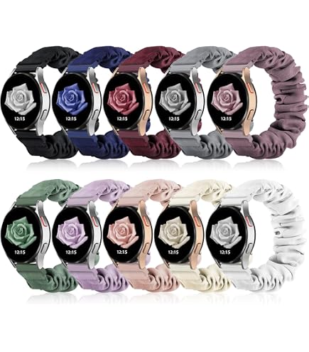 Kwnobile Ersatzarmband Für Garmin Vivoactive 5 - Scrunchie-Haargummi-Design, Schwarz, Elastisch 14-19 Cm