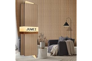 JUWEI DIRECT Akustikpaneele, Akustische Wandpaneele aus Holz mit Hoher Dichte, 2,88 m² 240x 60cm Für Studios, Büros, Schallschutz Behandlungen und Wanddekorationen (Eiche geölt, 2 pack-240x60cm)