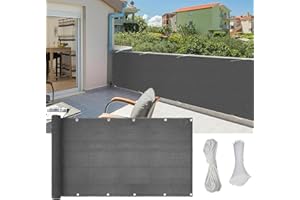FUOBECIE Privacy Fence Screen, 196.5 x 35in Heavy Duty Fence Cover Windscreen Fencing Mesh Fabric Shade Net Cover for Outdoor Wall Garden Yard Pool Deck