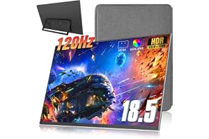 Motyeowe Bärbar bildskärm 18,5 tum 120 Hz 1080P 100 % sRGB FHD HDR USB HDMI med VESA Ultra Slim bärbar bärbar bärbar dator ko